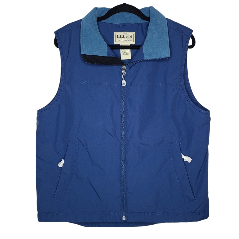 L.L. Bean Full Zip Vest Jacket Blue Medium NWOT